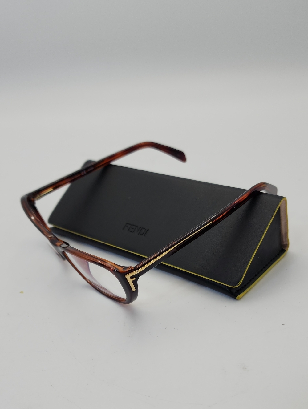 Fendi F977 238 Eyeglasses Frames | Tortoise Brown & Gold Logo | 54-14-135 Italy - Picture 3 of 13